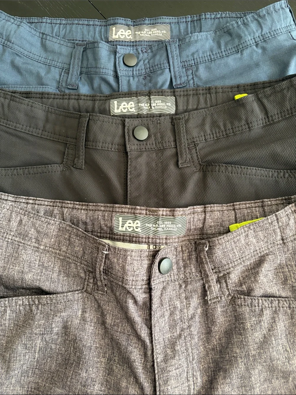 Lee Boys Cargo Shorts Trio - Blue, Black, Heather Gray - Picture 2 of 4